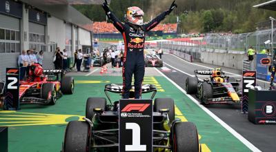 Max Verstappen festeja su victoria en el Gran Premio de Austria, el 2 de julio de 2023. 