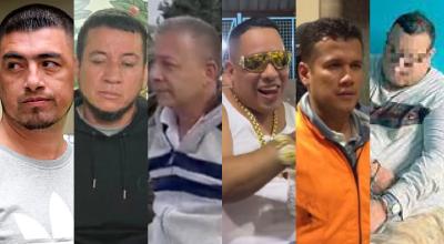 De izq. a der. 'Gerald', 'Gato', 'Naranjo', 'Junior', 'Rasquiña' y 'Gordo Luis', delincuentes ecuatorianos, que han sido capturados o asesinados en Colombia.