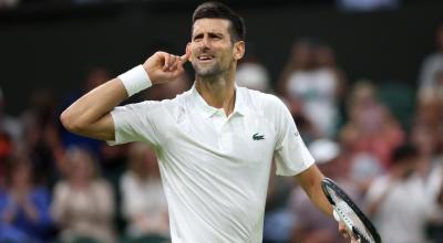 Novak Djokovic, tras su duelo ante Stan Wawrinka en Wimbledon, el 7 de julio de 2023.
