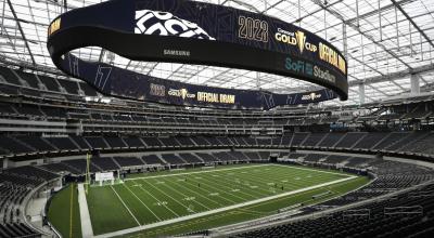 Vista panorámica del estadio SoFi, en Los Angeles, el 13 de abril de 2023.