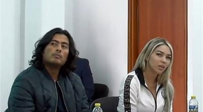 Nicolás Petro junto a su exposa Daysuris Vasquez, tras su detención, Bogotá, 30 de julio de 2023. 