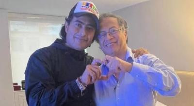 Nicolas Petro y su padre, Gustavo Petro, presidente de Colombia