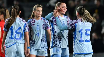 Las futbolistas de España festejan un gol ante Suiza en el Mundial femenino, el 5 de agosto de 2023.