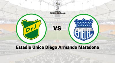 Emelec visita a Defensa y Justicia en el estadio Único Diego Armando Maradona, en La Plata, el 8 de agosto de 2023.