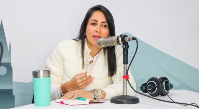 La candidata Luisa González durante una entrevista, el 15 de agosto de 2023.