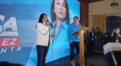 La candidata Luisa González, tras conocer los resultados de la primera vuelta electoral, el 20 de agosto de 2023.