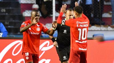 Enner Valencia celebra su gol en el partido de Inter ante Bolívar, el 22 de agosto de 2023.