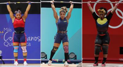 Neisi Dajomes, Angie Palacios y Tamara Salazar competirán en el Mundial de Pesas de Arabia Saudita 2023.