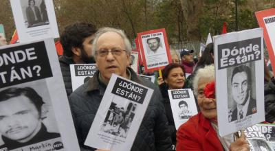 Agrupaciones de Familiares en la marcha por los 50 años del golpe militar en Chile, el 10 de septiembre de 2023. 