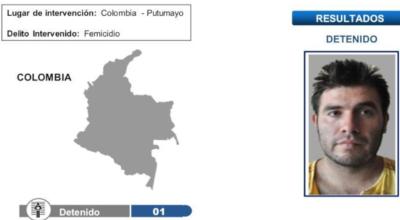 Ficha policial del femicida ecuatoriano capturado en Colombia, el 9 de septiembre de 2023.