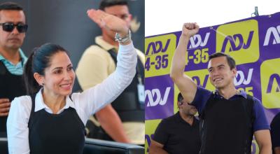 Los candidatos presidenciales Luisa González y Daniel Noboa.