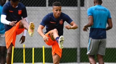 Byron Castillo, durante un entrenamiento con la selección ecuatoriana, el 25 de octubre de 2022.