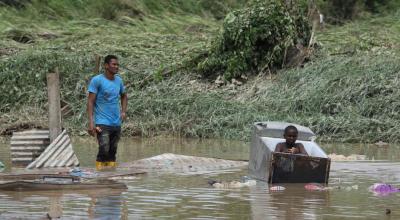 Inundaciones en Esmeraldas por desbordamiento de ríos, junio de 2023.