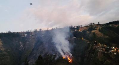 Incendio forestal en cerro Auqui el 18 de septiembre de 2023.