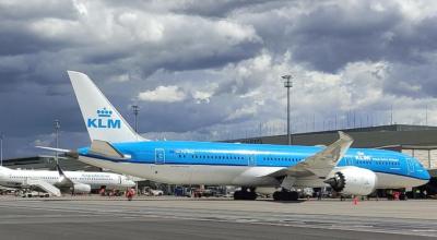 Imagen de un avión de KLM en Quito, en 2022. 