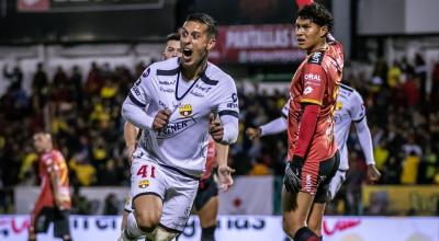 Jesús Trindade celebra la victoria de Barcelona ante Deportivo Cuenca, el 24 de septiembre de 2023.