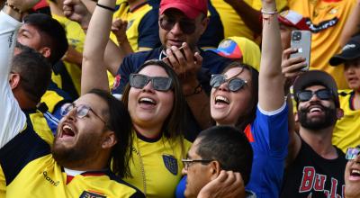 Hinchas de Ecuador antes del partido de la Fecha 2 de Eliminatorias ante Uruguay, el martes 12 de septiembre de 2023.