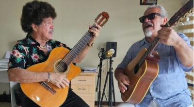 Los músicos guayaquileños Gustavo Pacheco y Héctor Napolitano, hablaron con Primicias el 3 de octubre de 2023.