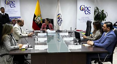 Nicole Bonifaz preside una sesión del nuevo Consejo de Participación Ciudadana, el 10 de octubre de 2023.