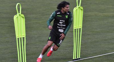 Marcelo Moreno Martins, durante un entrenamiento previo al duelo ante Ecuador este 12 de octubre de 2023.