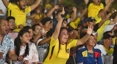 Hinchas de Ecuador durante el partido ante Bolivia por la Fecha 3 de Eliminatorias, el 13 de octubre de 2023. 