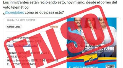 El CNE aclaró en sus redes sociales que no envía información proselitista.