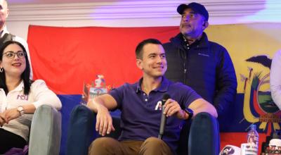 Daniel Noboa, candidato a la Presidencia por ADN, durante un conversatorio en Chimborazo, el 28 de septiembre de 2023.