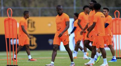 Enner Valencia y sus compañeros de Ecuador entrenan el lunes 16 de octubre en la Casa de la Selección previo al partido ante Colombia, por la Fecha 4 de las Eliminatorias.