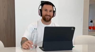 Messi durante la presentación de Krü Esports este 7 de noviembre de 2023.