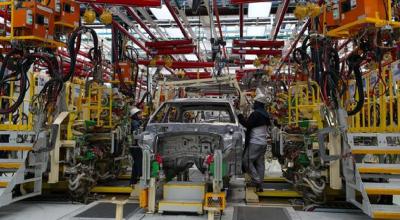 La zona de ensamblaje del Hyundai Creta CKD para el mercado local, en la fábrica de Aymesa, en Quito (Ecuador). 