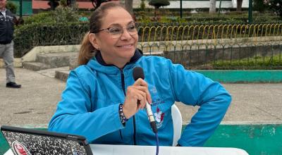 La asambleísta electa de la RC, Pierina Correa, en una agenda pública en Bolívar, en octubre de 2023.