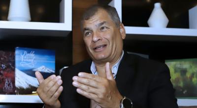 El expresidente Rafael Correa, en una entrevista con EFE, el 29 de septiembre de 2023, en Puebla (México).
