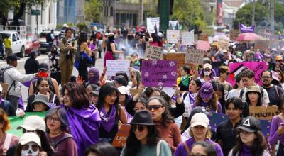 Marcha por el Día de la Erradicación de la Violencia a la Mujer en Quito, el 25 de noviembre de 2023.