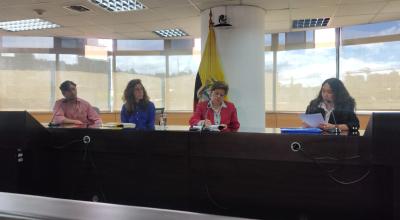 Ministra de Trabajo, Ivonne Núñez, recibió a trabajadores y extrabajadores de El Comercio, el 27 de noviembre de 2023.