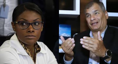 Imagen referencial de la fiscal general Diana Salazar, y el expresidente Rafael Correa.