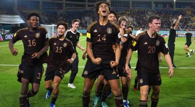 Los futbolistas alemanes festejan el triunfo ante Argentina en el Mundial Sub 17, el 28 de noviembre de 2023.