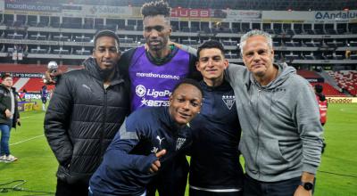 La plantilla de Liga de Quito celebra la clasificación a la final de la LigaPro.