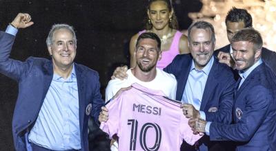 Lionel Messi durante su presentación con el Inter Miami, el 16 de julio de 2023.