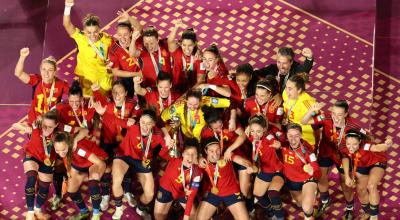 Jugadoras de la selección española celebran como campeonas del mundo el pasado 20 de agosto de 2023.