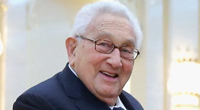 El exsecretario de Estado de Estados Unidos, Henry Kissinger, en su último viaje a China, el 17 de marzo  de 2015.