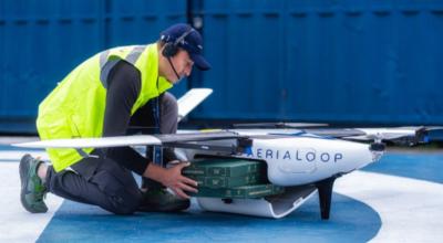 Imagen referencial de un dron de la empresa Aerialoop.