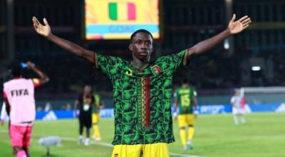 Hamidou Makalou anotó en la goleada de Mali ante Argentina este 1 de diciembre de 2023.