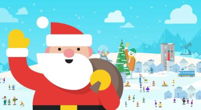 Imagen referencial de Papá Noel en el juego de Google, Santa´s Tracker.