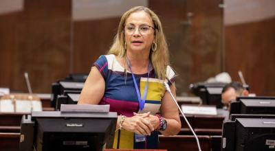 La asambleísta Pierina Correa, en el Pleno de al Asamblea este 13 de diciembre de 2023.