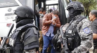 Llegada de parte de los detenidos del caso Metástasis a la Unidad de Flagrancia, este 14 de diciembre de 2023.