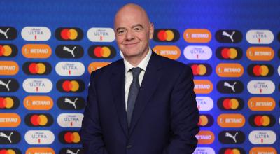 Gianni Infantino, presidente de la FIFA, en el sorteo de la Copa América, 6 de diciembre de 2023.