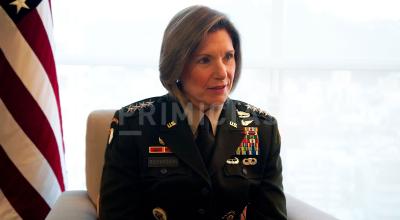 La general Laura Richardson, jefa del Comando Sur de Estados Unidos, en entrevista con PRIMICIAS, el 23 de enero de 2024.