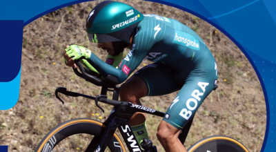 Daniel Felipe Martínez, durante la prueba de contrarreloj del Nacional de ciclismo en Colombia, el 25 de enero de 2025.