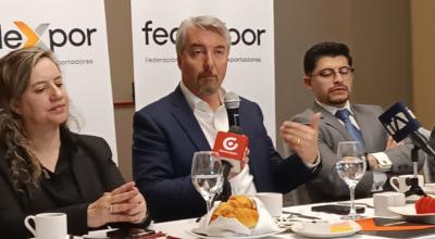 Felipe Ribadeneira, presidente de Fedexpor, en un evento del gremio, el 20 de febrero de 2024.