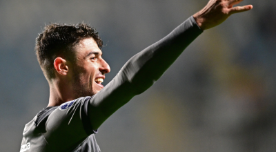 Facundo Rodríguez, durante un partido con Liga de Quito, el 23 de mayo de 2024.